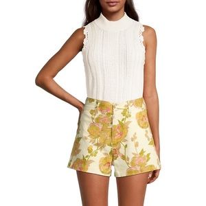 Rebecca Taylor Floral High-Waisted Shorts